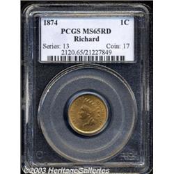 1874 1C MS65 Red PCGS.