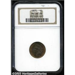 1875 1C MS66 Red and Brown NGC.