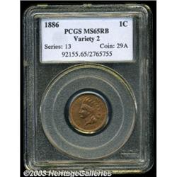 1886 1C Type Two MS65 Red and Brown PCGS.
