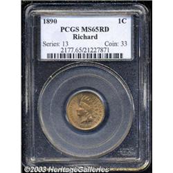 1890 1C MS65 Red PCGS.