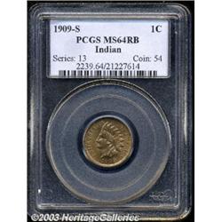 1909-S 1C MS64 Red and Brown PCGS.