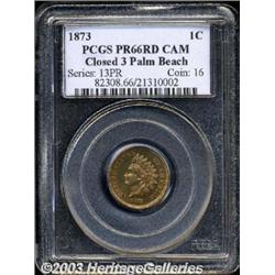 1873 1C Closed 3 PR66 Red Cameo PCGS.