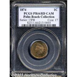1874 1C PR66 Red Cameo PCGS.