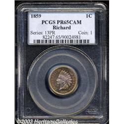 1859 1C PR65 Cameo PCGS.