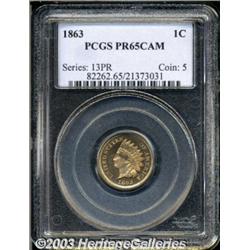 1863 1C PR65 Cameo PCGS.