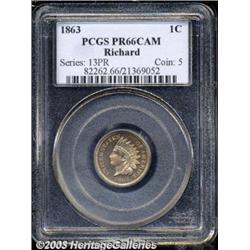 1863 1C PR66 Cameo PCGS.