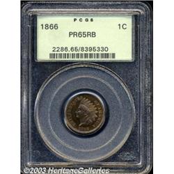 1866 1C PR65 Red and Brown PCGS.
