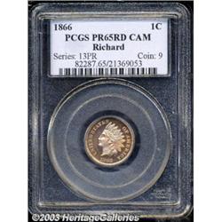 1866 1C PR65 Cameo PCGS.