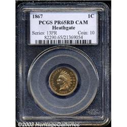 1867 1C PR65 Red Cameo PCGS.