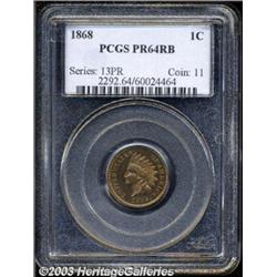 1868 1C PR64 Red and Brown PCGS.