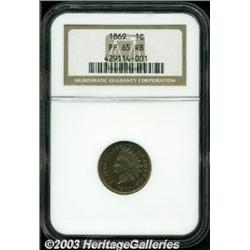 1869 1C PR65 Red and Brown NGC.