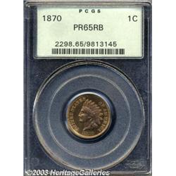1870 1C PR65 Red and Brown PCGS.