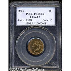 1873 1C Closed 3 PR65 Red PCGS.