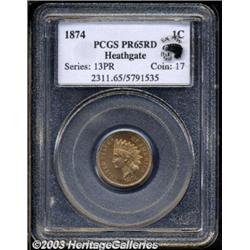 1874 1C PR65 Red PCGS.