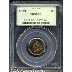 1893 1C PR65 Red and Brown PCGS.