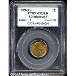 1909-S 1C S Over Horizontal S MS65 Red PCGS.
