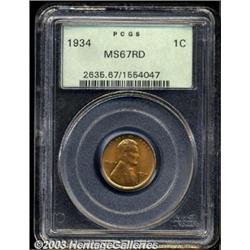 1934 1C MS67 Red PCGS.