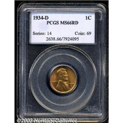 1934-D 1C MS66 Red PCGS.