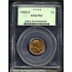 1936-D 1C MS67 Red PCGS.