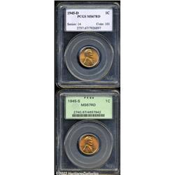 1945-D 1C MS67 Red PCGS, lustrous, well struck,