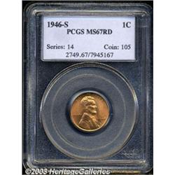 1946-S 1C MS67 Red PCGS.