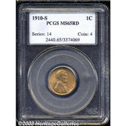 1910-S 1C MS65 Red PCGS.