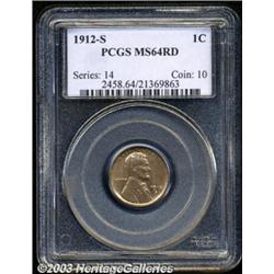 1912-S 1C MS64 Red PCGS.