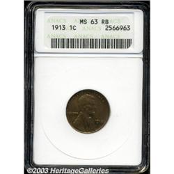 1913 1C MS63 Red and Brown ANACS.