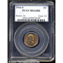 1916-S 1C MS64 Red PCGS.