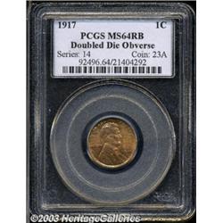 1917 1C Doubled Die MS64 Red and Brown PCGS.