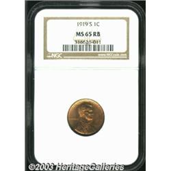1919-S 1C MS65 Red and Brown NGC.