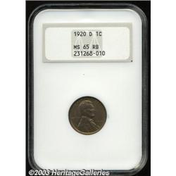 1920-D 1C MS65 Red and Brown NGC.