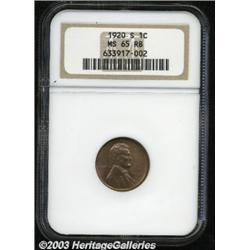 1920-S 1C MS65 Red and Brown NGC.