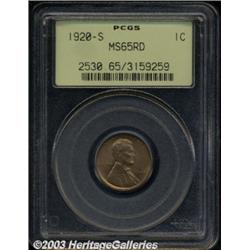 1920-S 1C MS65 Red PCGS.