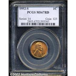 1952-S 1C MS67 Red PCGS.