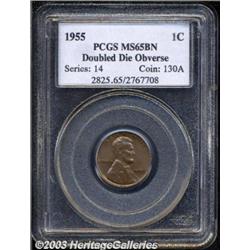 1955/55 1C Doubled Die MS65 Brown PCGS.