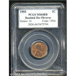 1955/55 1C Doubled Die MS64 Red and Brown PCGS.
