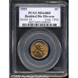 1955/55 1C Doubled Die MS64 Red PCGS.