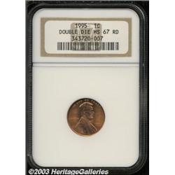 1995 1C Doubled Die Obverse MS67 Red NGC.