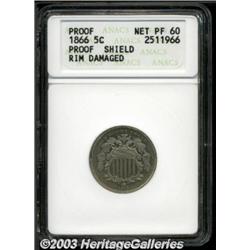 1866 5C Rays--Rim Damaged--ANACS.