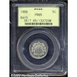 1866 5C Rays PR65 PCGS.