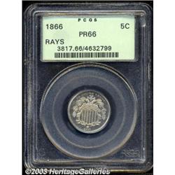 1866 5C Rays PR66 PCGS.