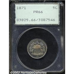 1871 5C PR66 PCGS.