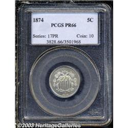 1874 5C PR66 PCGS.