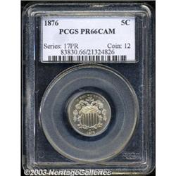 1876 5C PR66 Cameo PCGS.