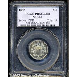 1883 5C Shield PR65 Cameo PCGS.