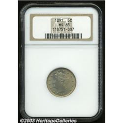 1891 5C MS65 NGC.