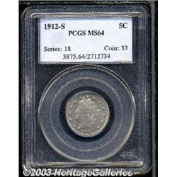 1912-S 5C MS64 PCGS.