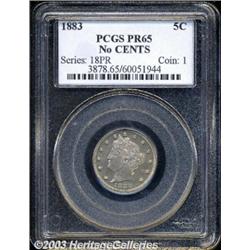 1883 5C No Cents PR65 PCGS.