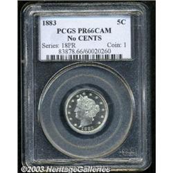 1883 5C No Cents PR66 Cameo PCGS.